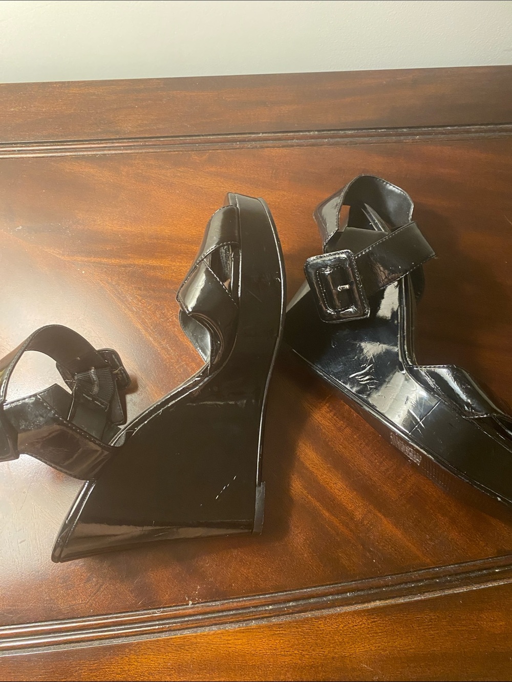 Nine West Black Patent Leather Strappy Sandals - Women - Picture 4 of 7